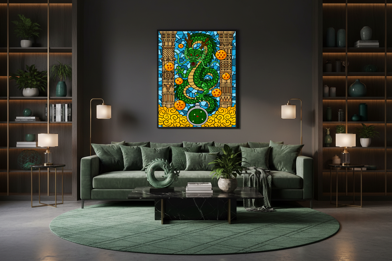 Cadre Lumineux Vitrail Dragon Ball