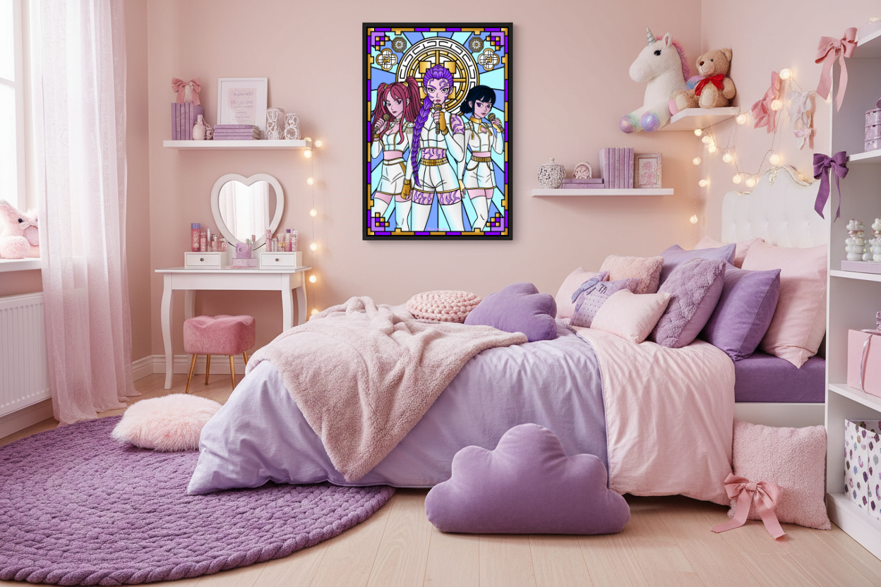 Cadre Lumineux Vitrail Huntrix