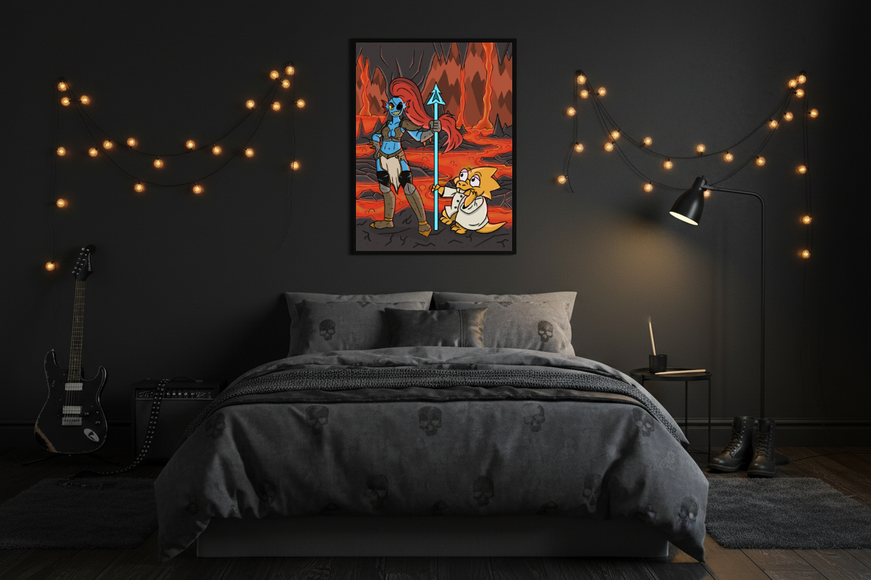 Cadre Lumineux Undertale Undyne - Alphys